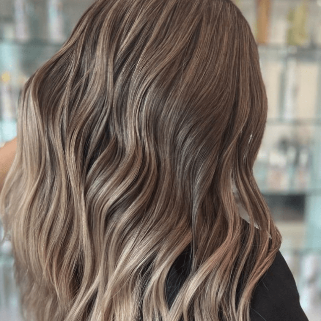 Blonde balayage on brown hair