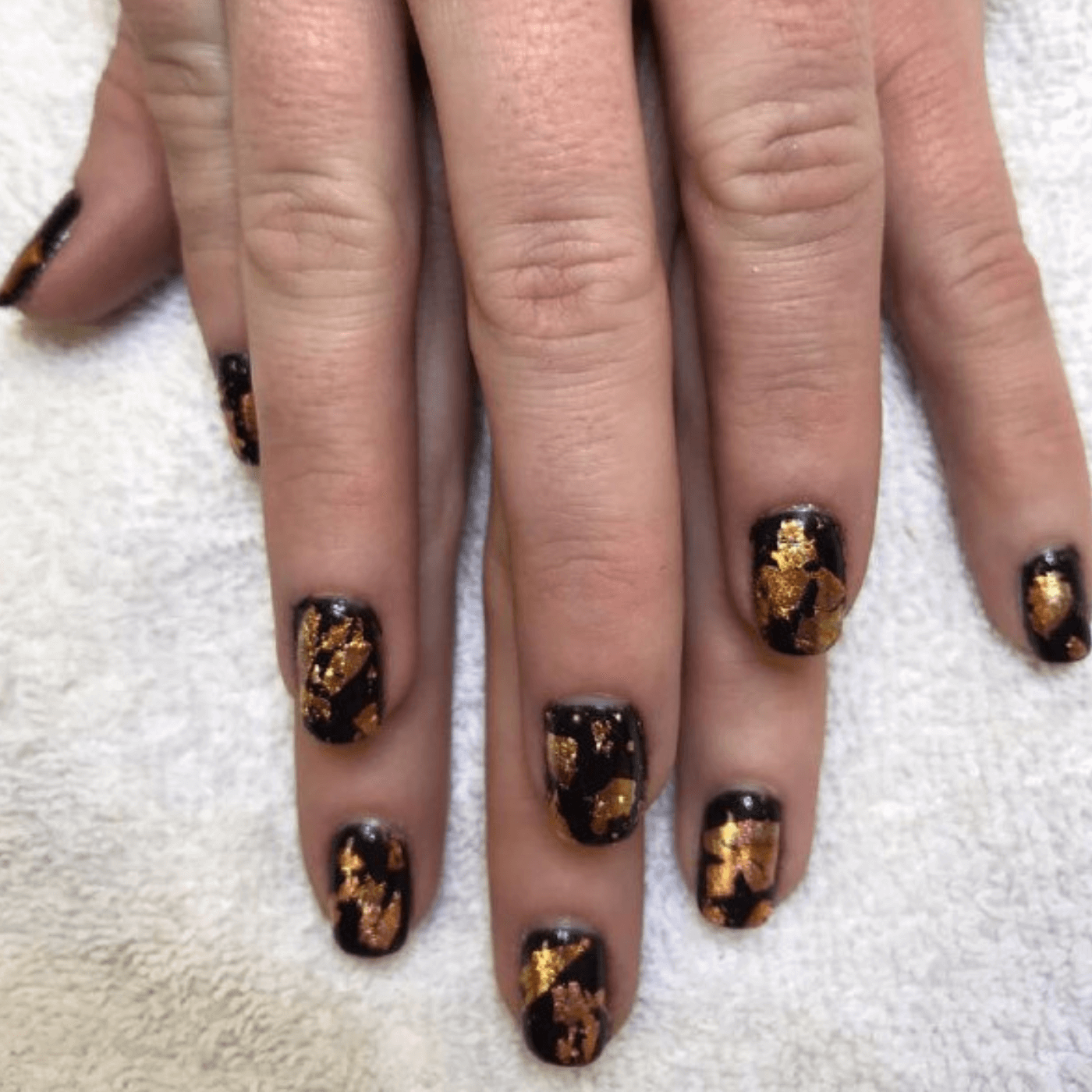 Regal Black And Gold Holiday Nails