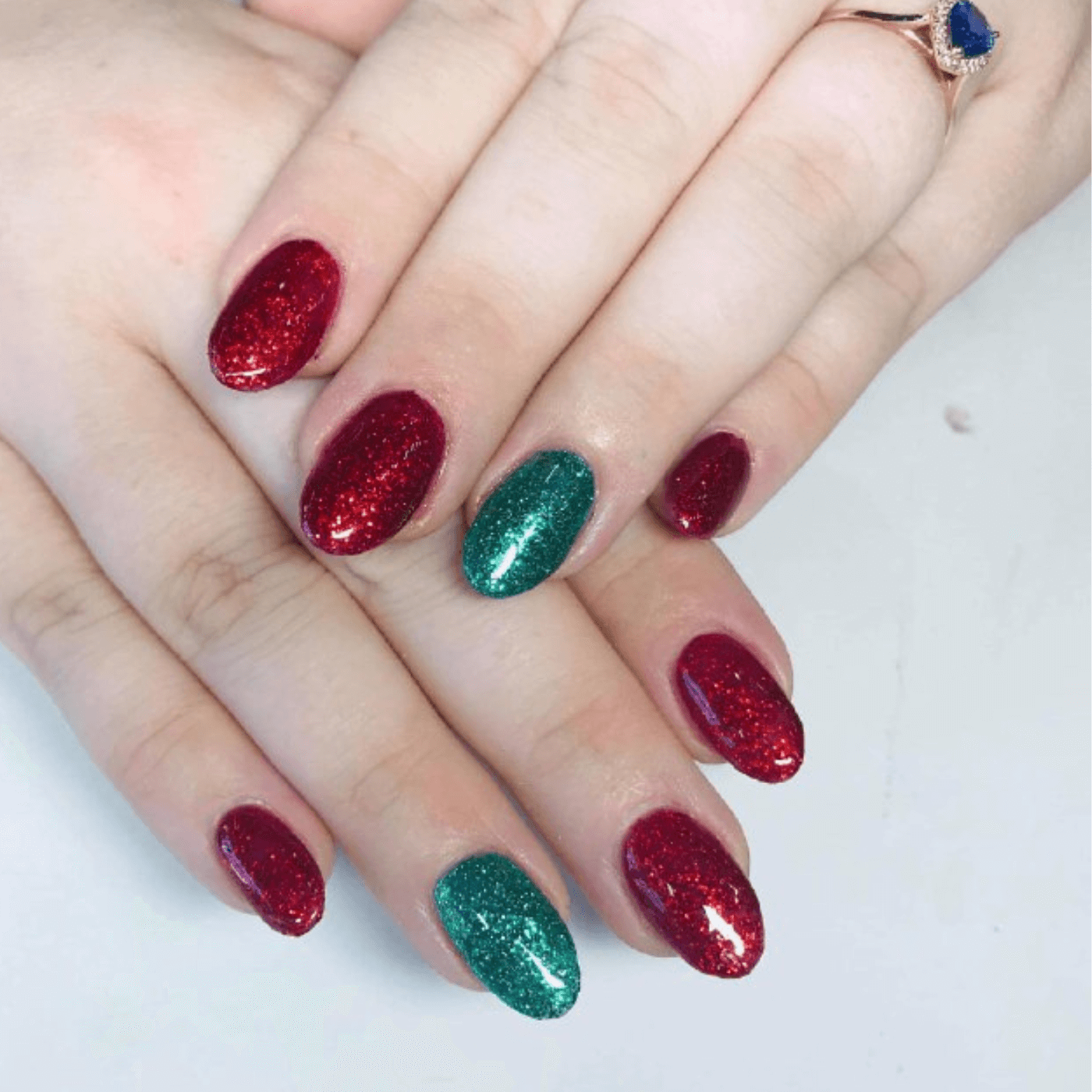 Red and Green Nails