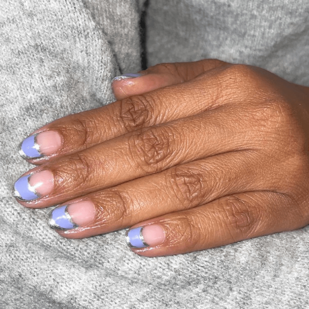 Blue and Silver Nails