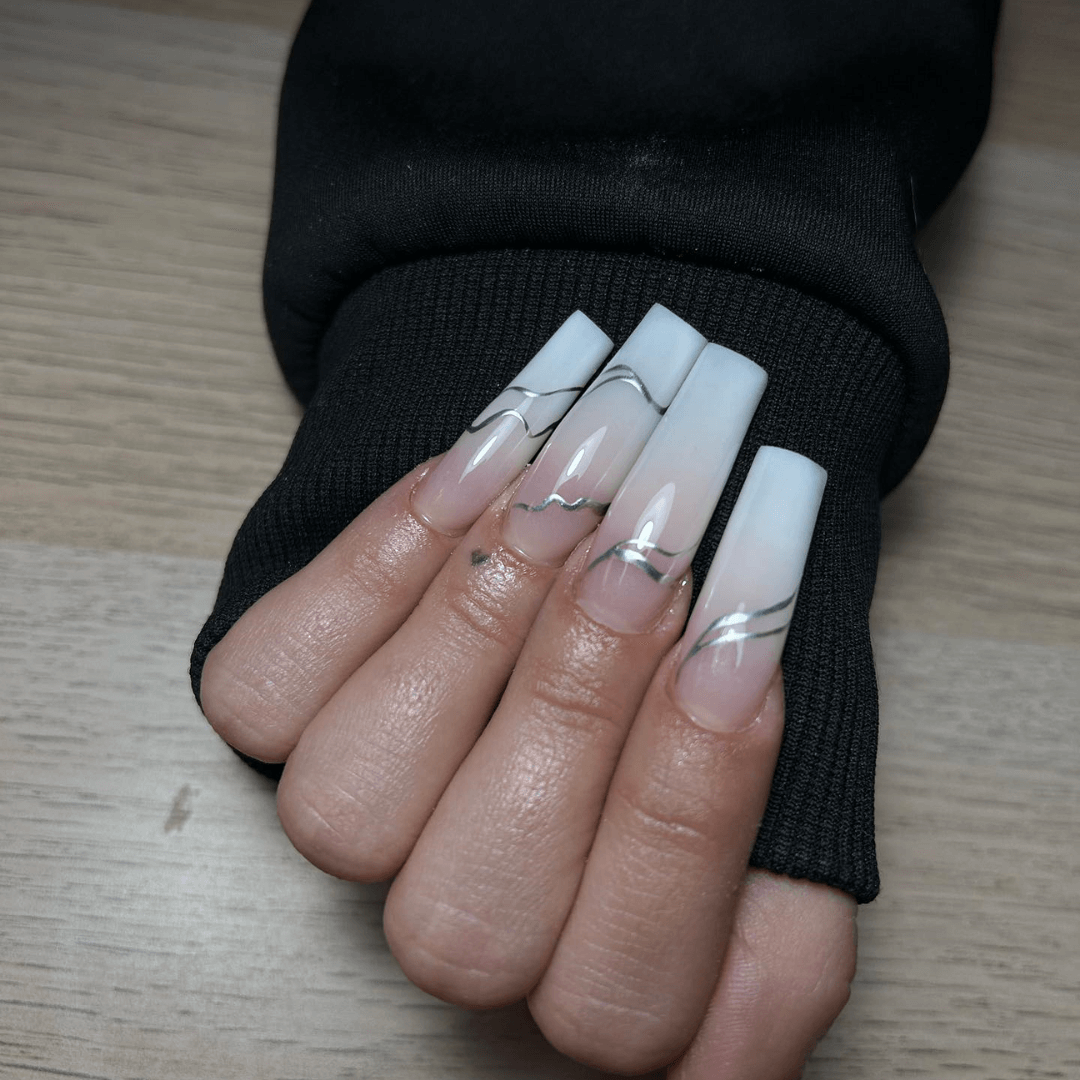 Uñas Blancas Con Dibujos