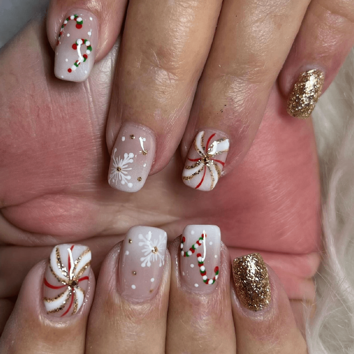 Candy Cane Nail Design