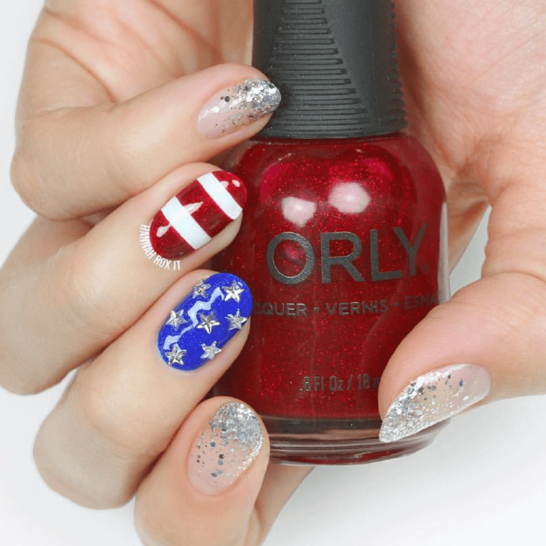 Winter Nails with Geometric Patterns