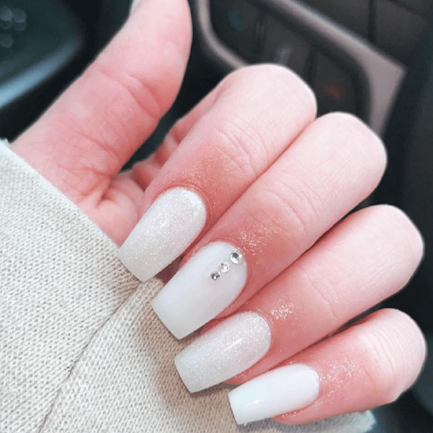 White Square Nails