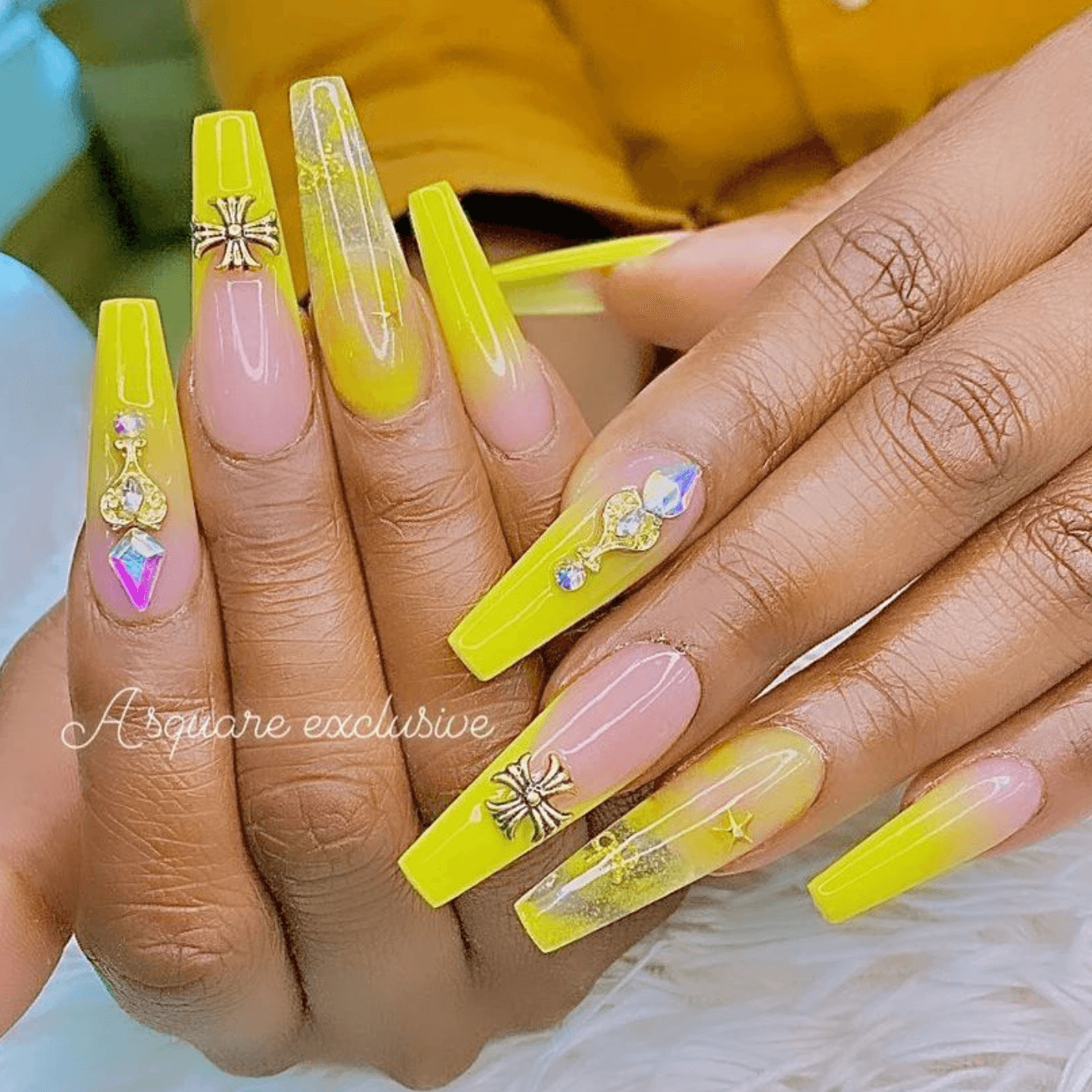 Neon Ombre Nails