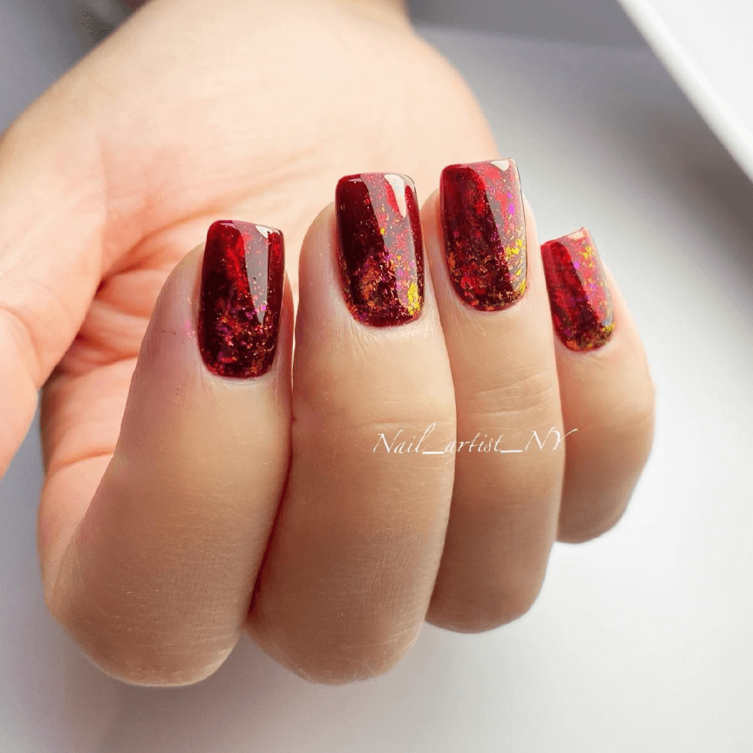 Fall hybrid nail designs