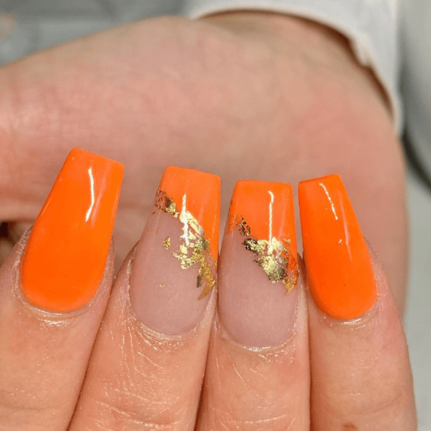 Neon Orange Nails