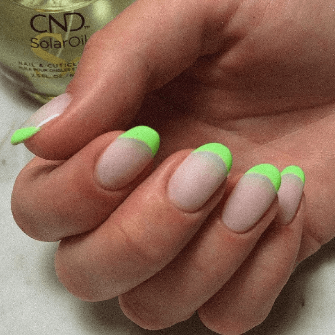 Light Green French Manicure