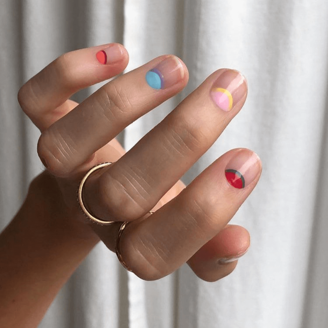 Colorful Reverse French Tips