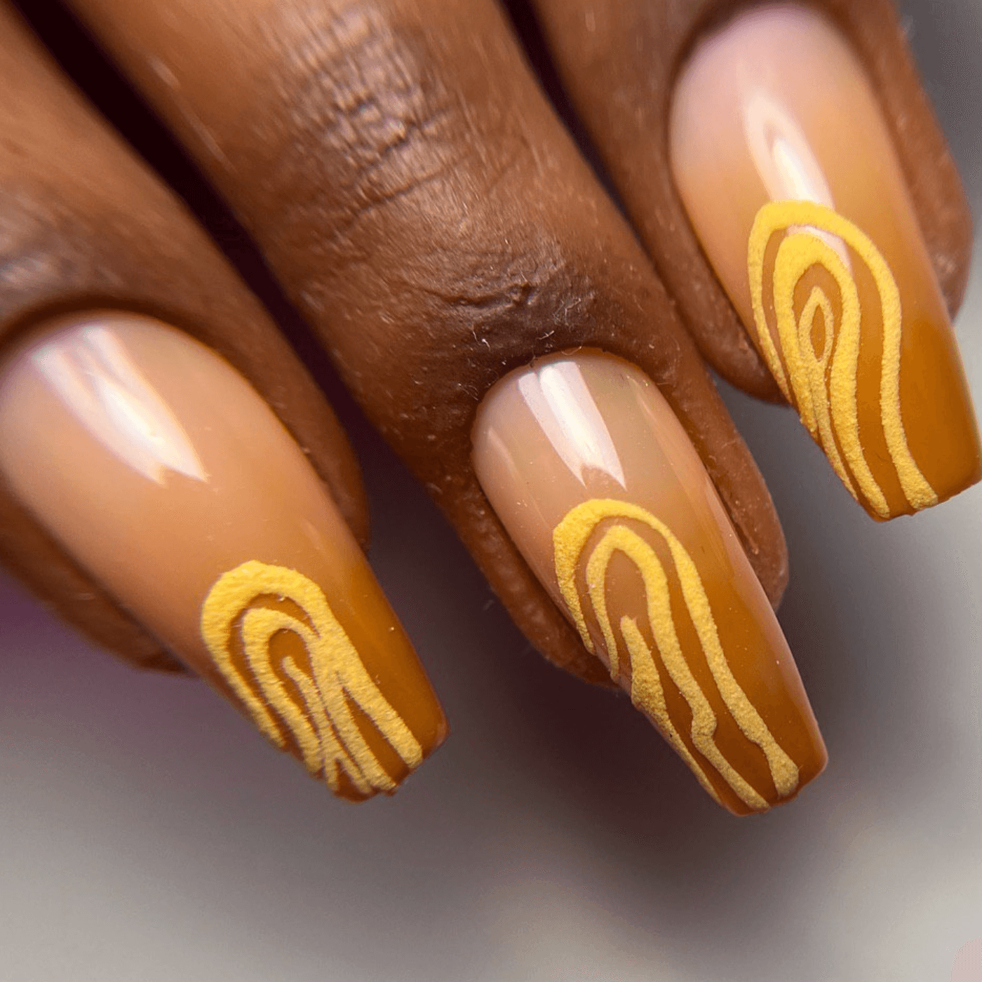 Brown ombre nails