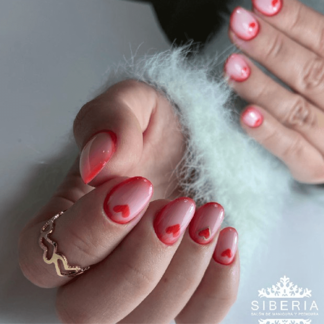 Manicura Francesa con Corazones