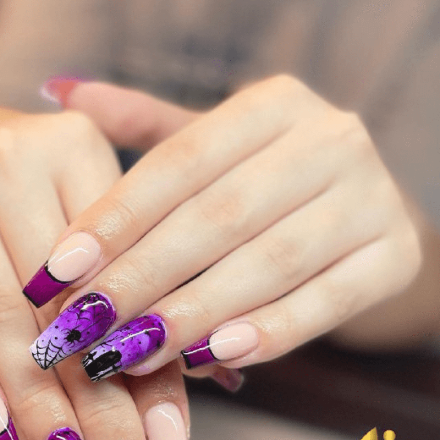 Purple French Tips