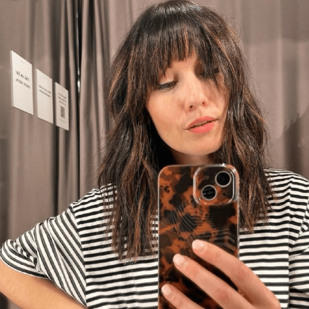 Layered side bangs