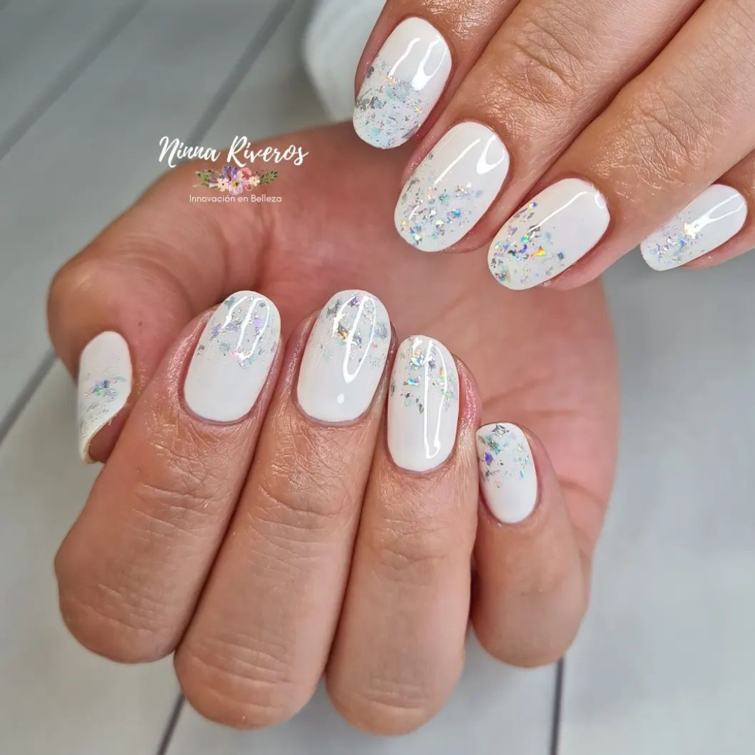 White Wedding Nails Designs