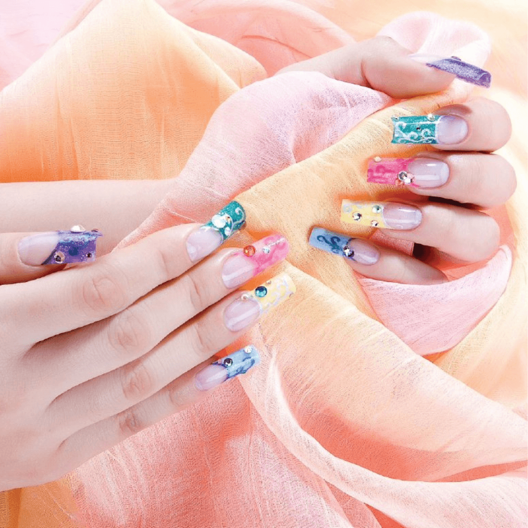 Neon Rainbow Nails