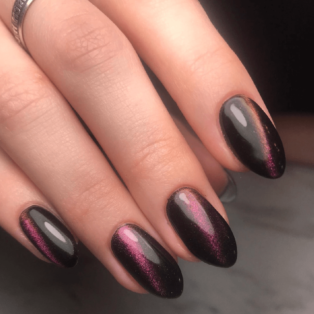 Black and Purple Gradient Nails