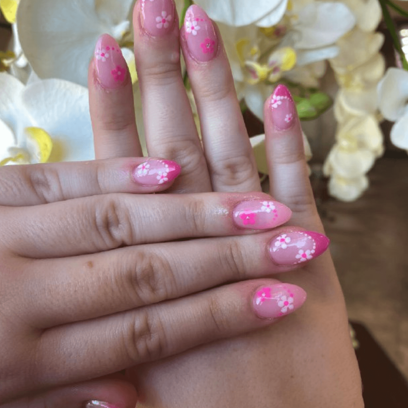 Pink Oval Nails