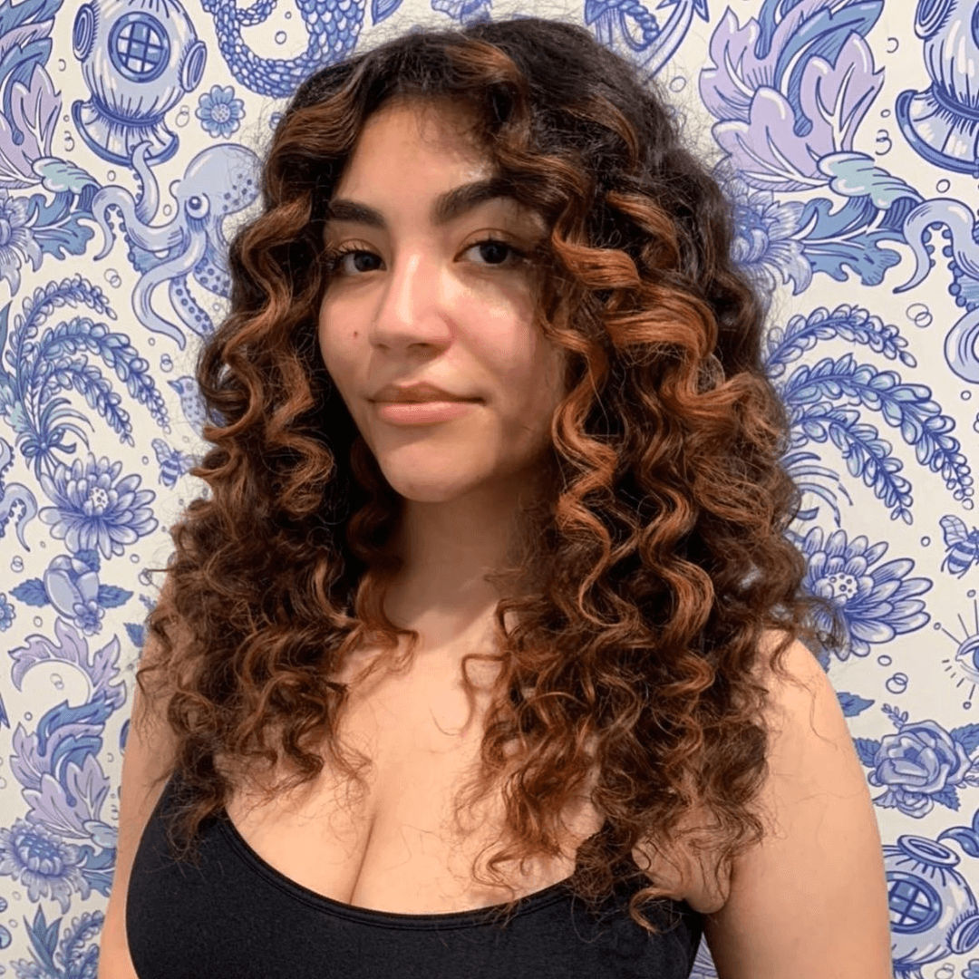 Balayage curly hair