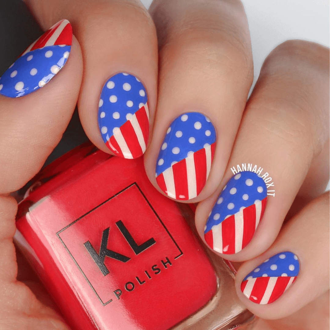 Red, White, and Blue Nails