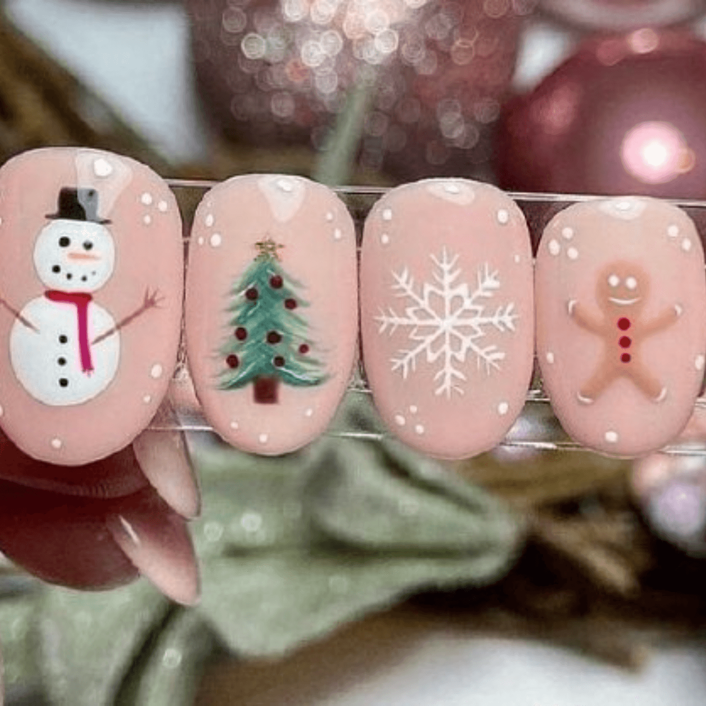 Snow And Snowmen Manicure