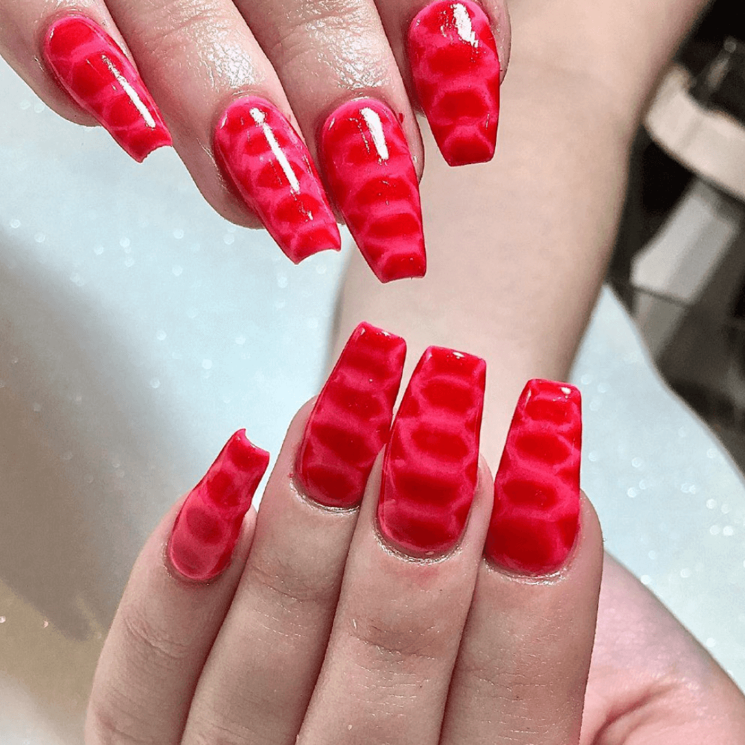 Uñas acrilicas rojas