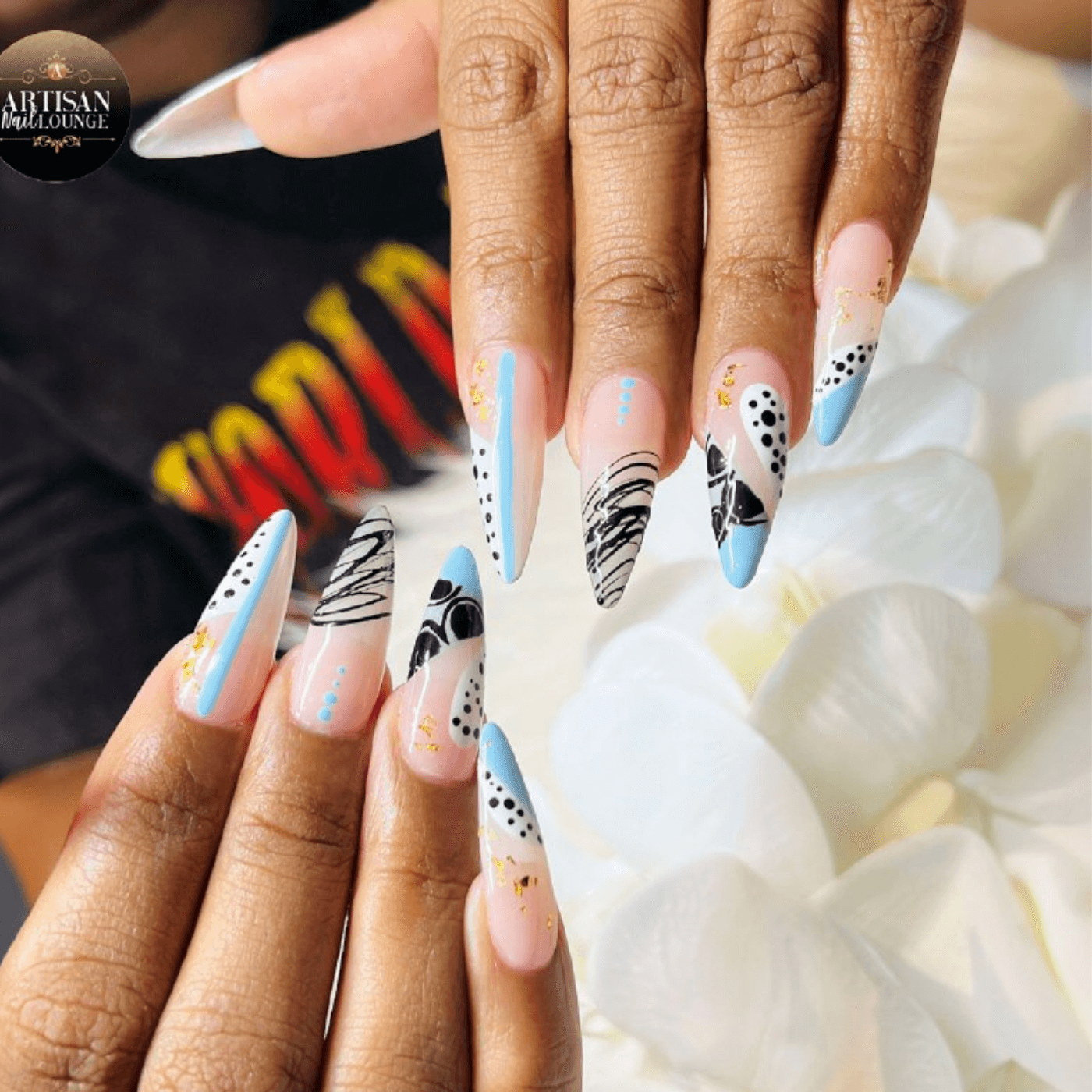 Sky Blue French Tip Nails