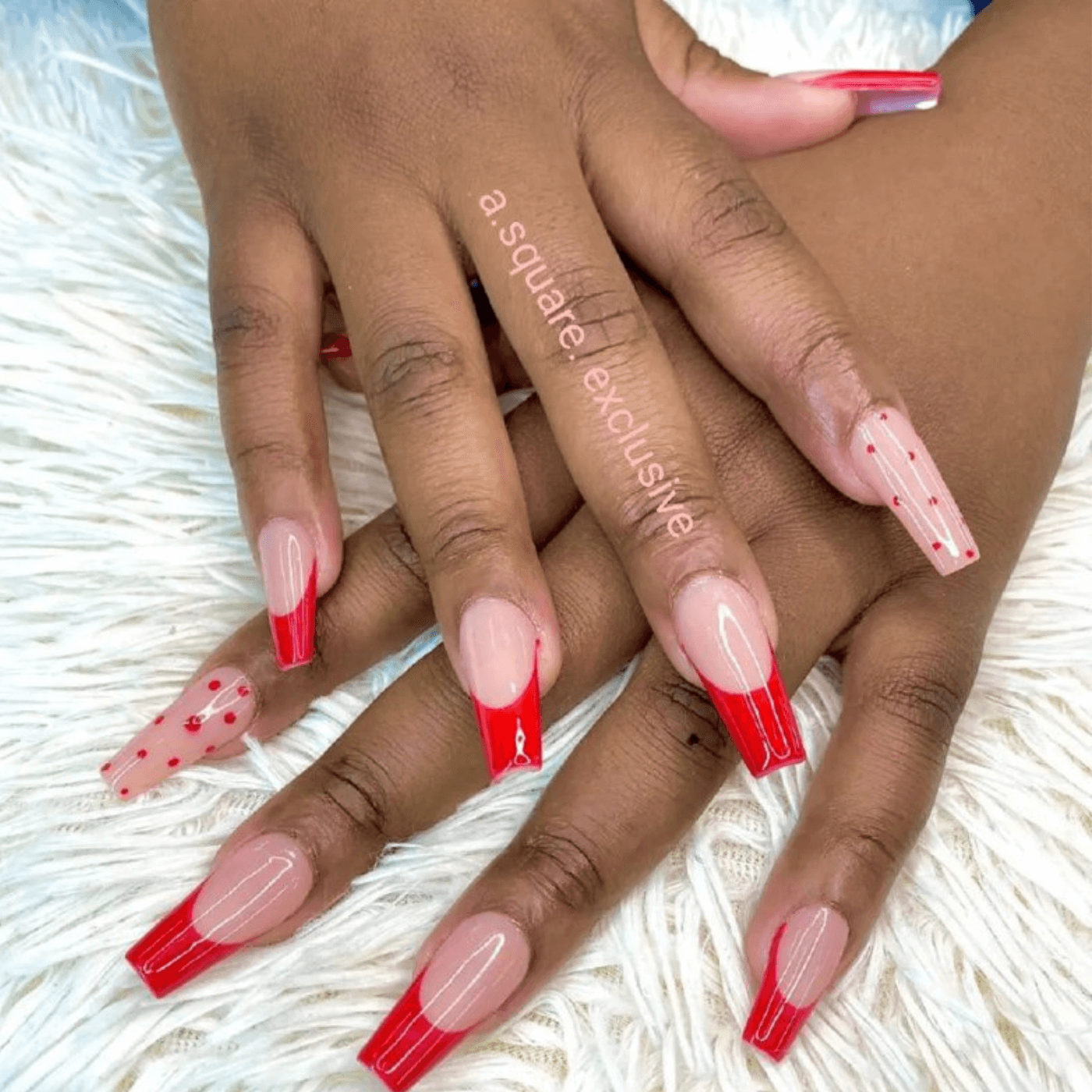 Red French Nails