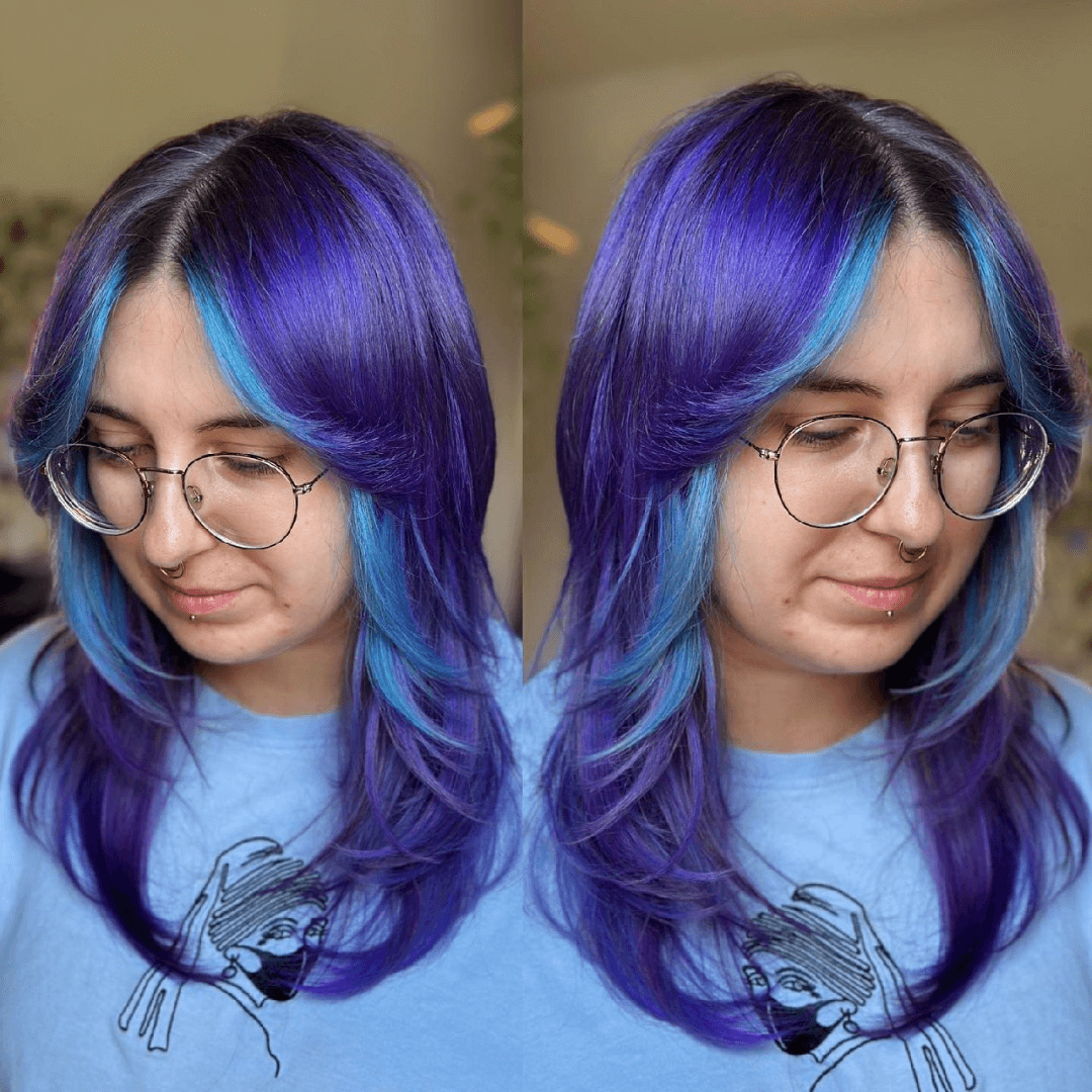 Niebiesko-Fioletowe Włosy Ombre