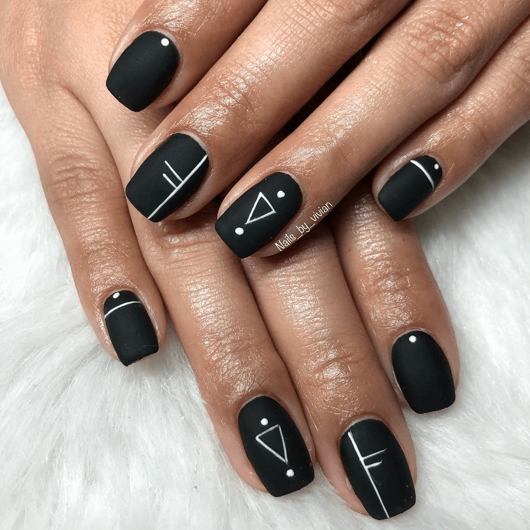 Statement black nails