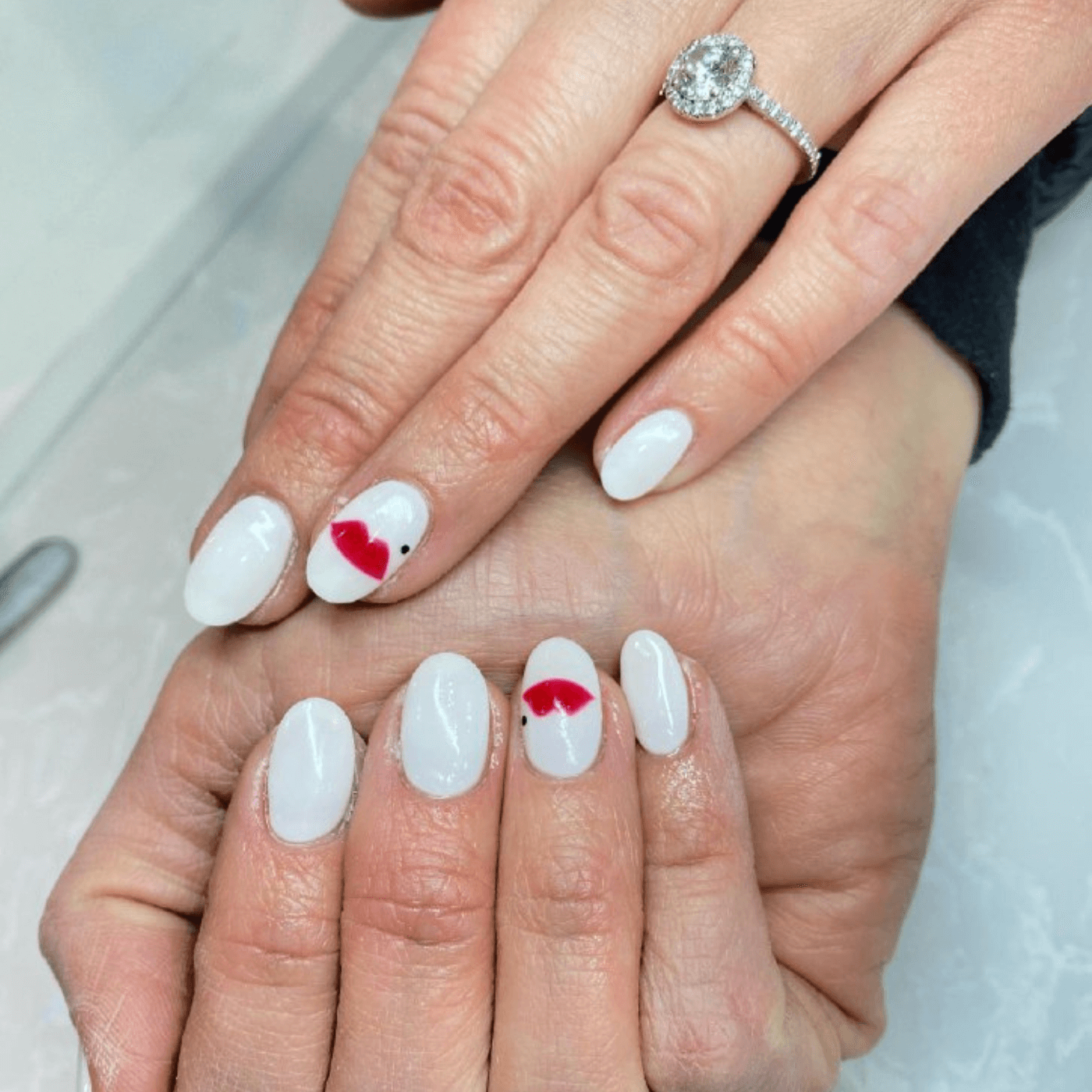 White Oval Nails