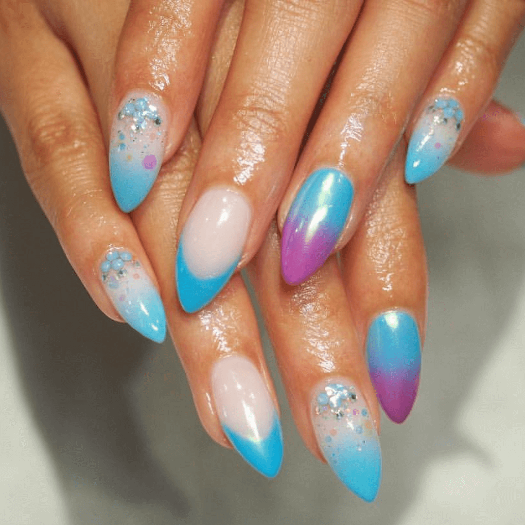 Blue Ombre with Glitter