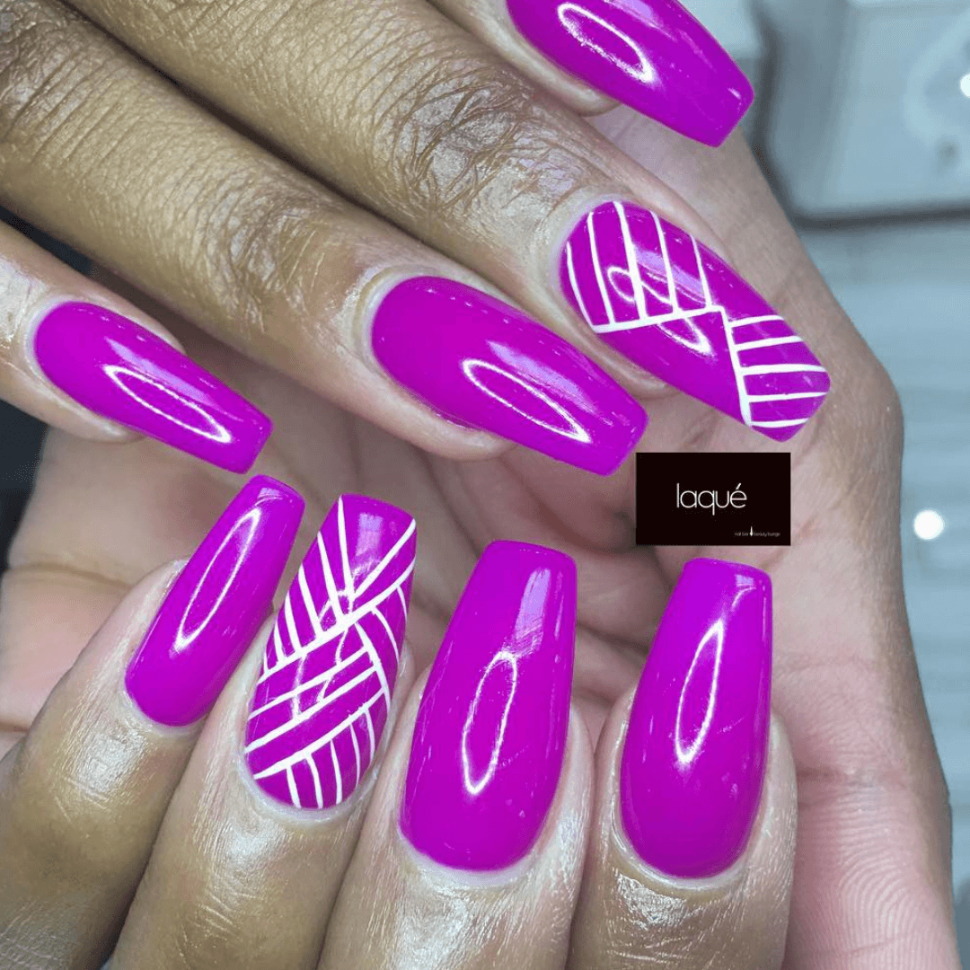 Light Purple Nails with Geometric Designs