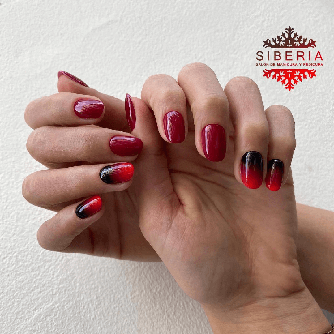 Uñas rojas ombre