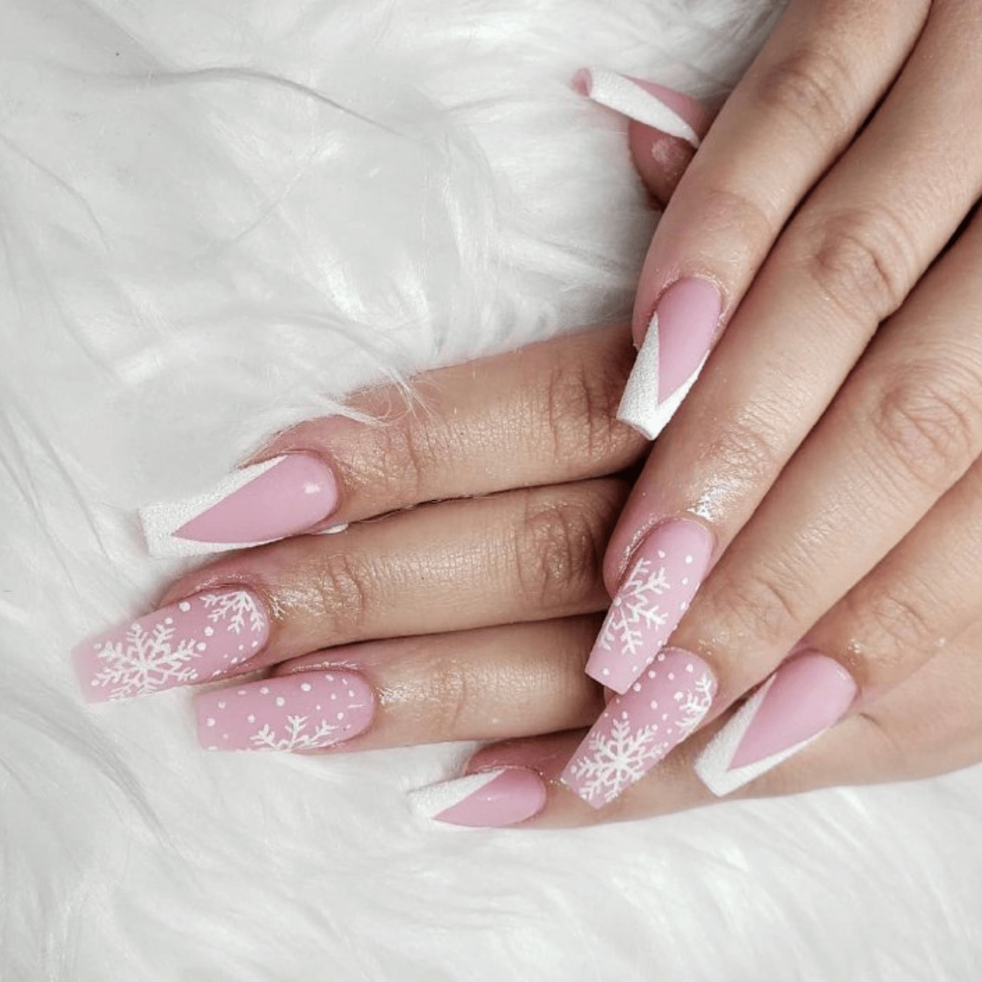 French Tips with a Winter Twist