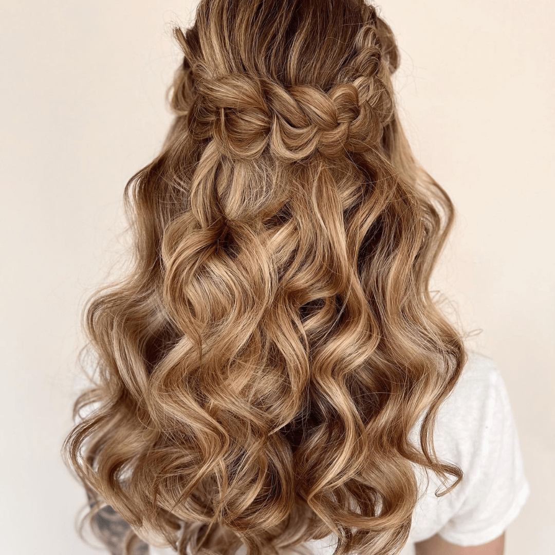 Light blonde hair with red lowlights