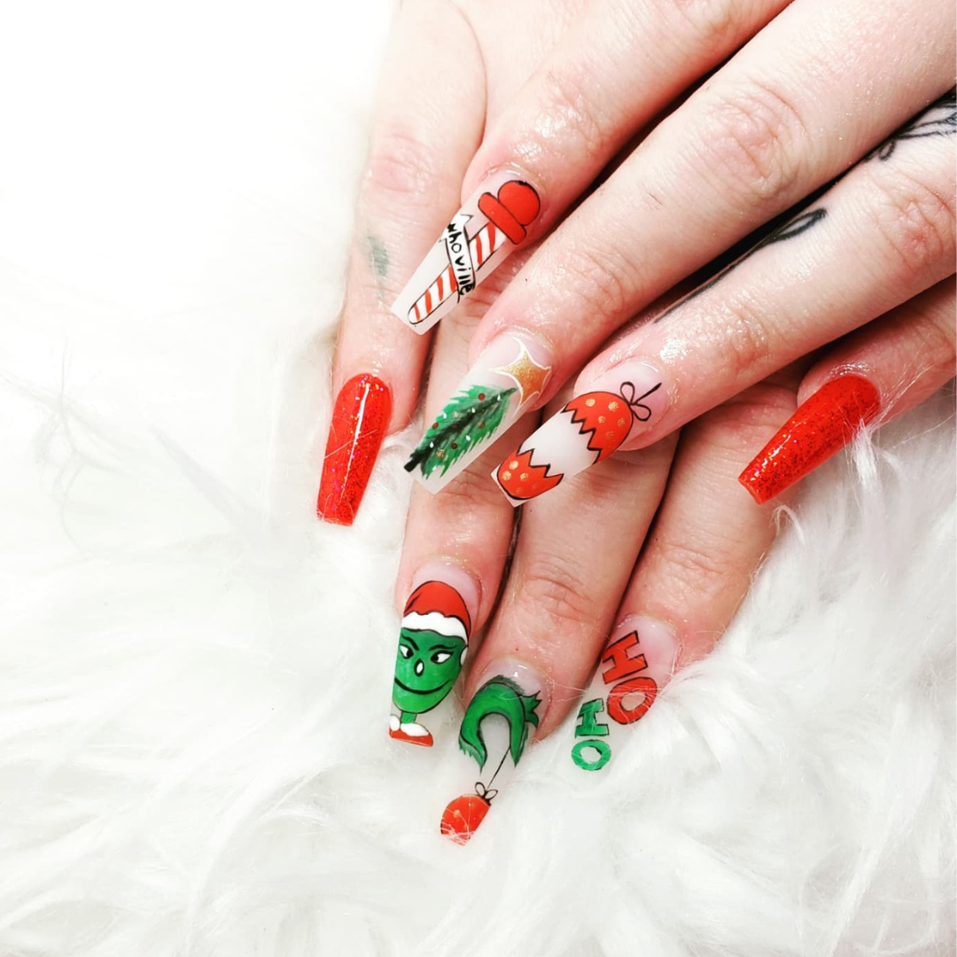 Christmas gel nails