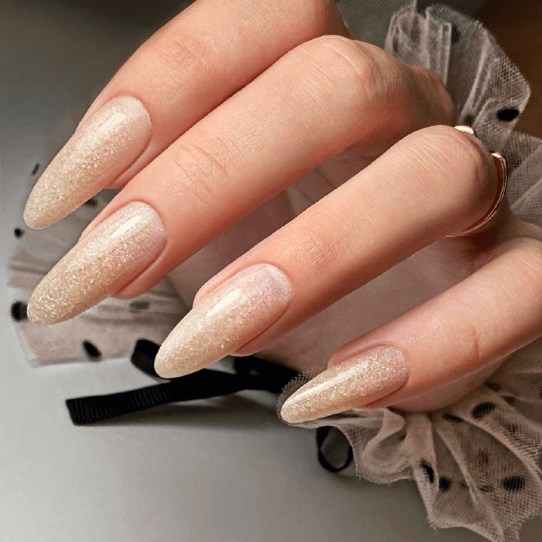 Long glossy gel nails