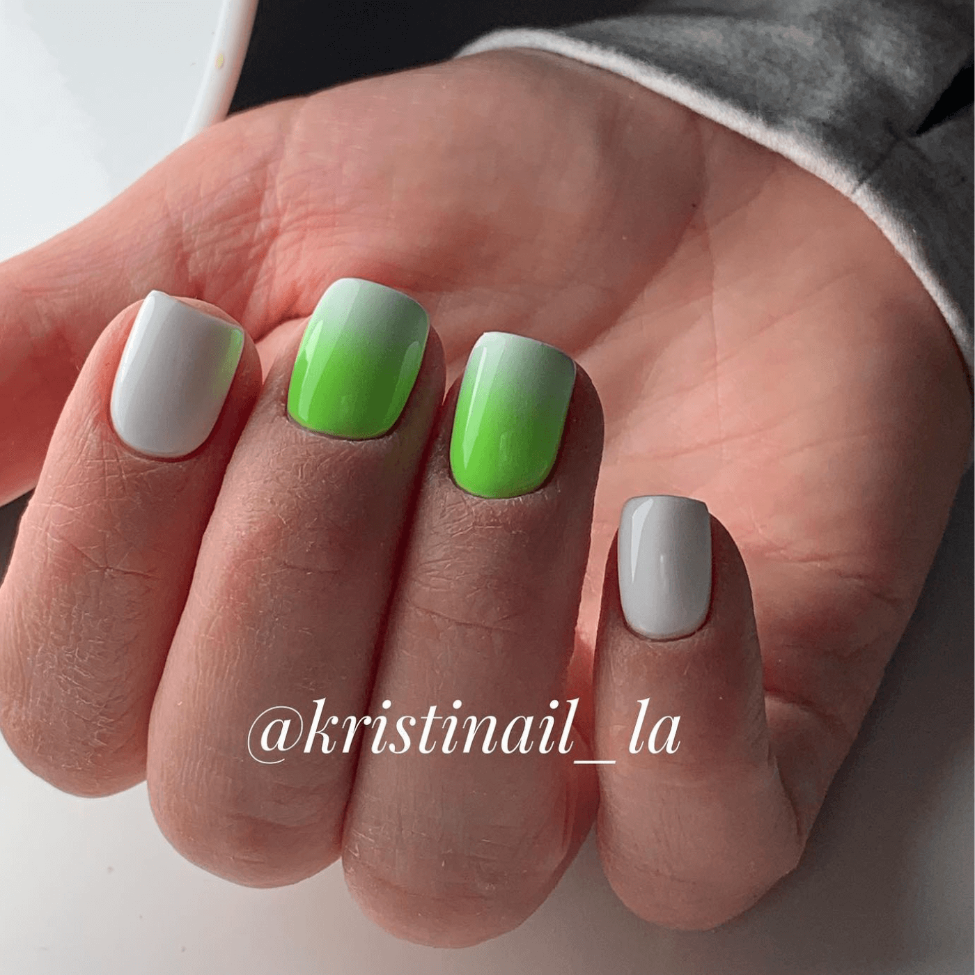 Green ombre nails