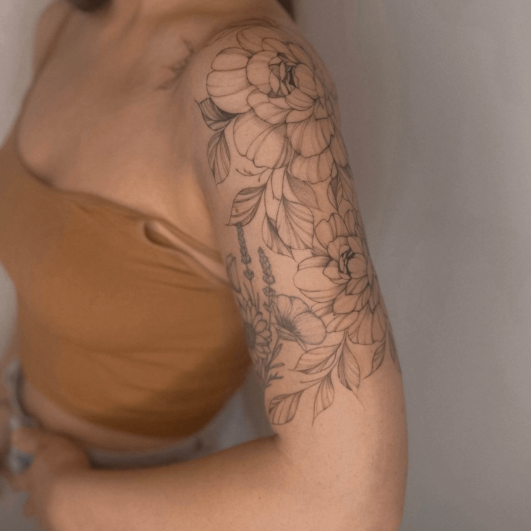 Half sleeve tattoo design- Day of the dead (outline) | Flickr