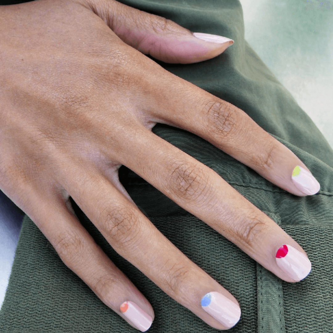 White Nails With Reverse French Tips