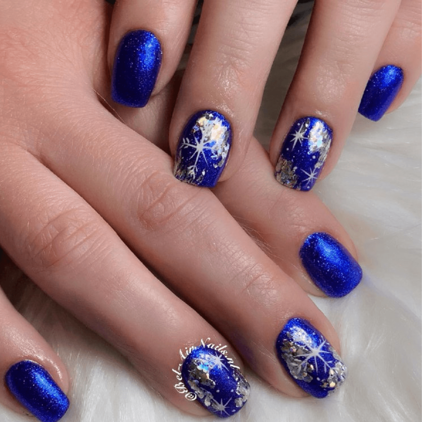 Dark Blue Winter Nails