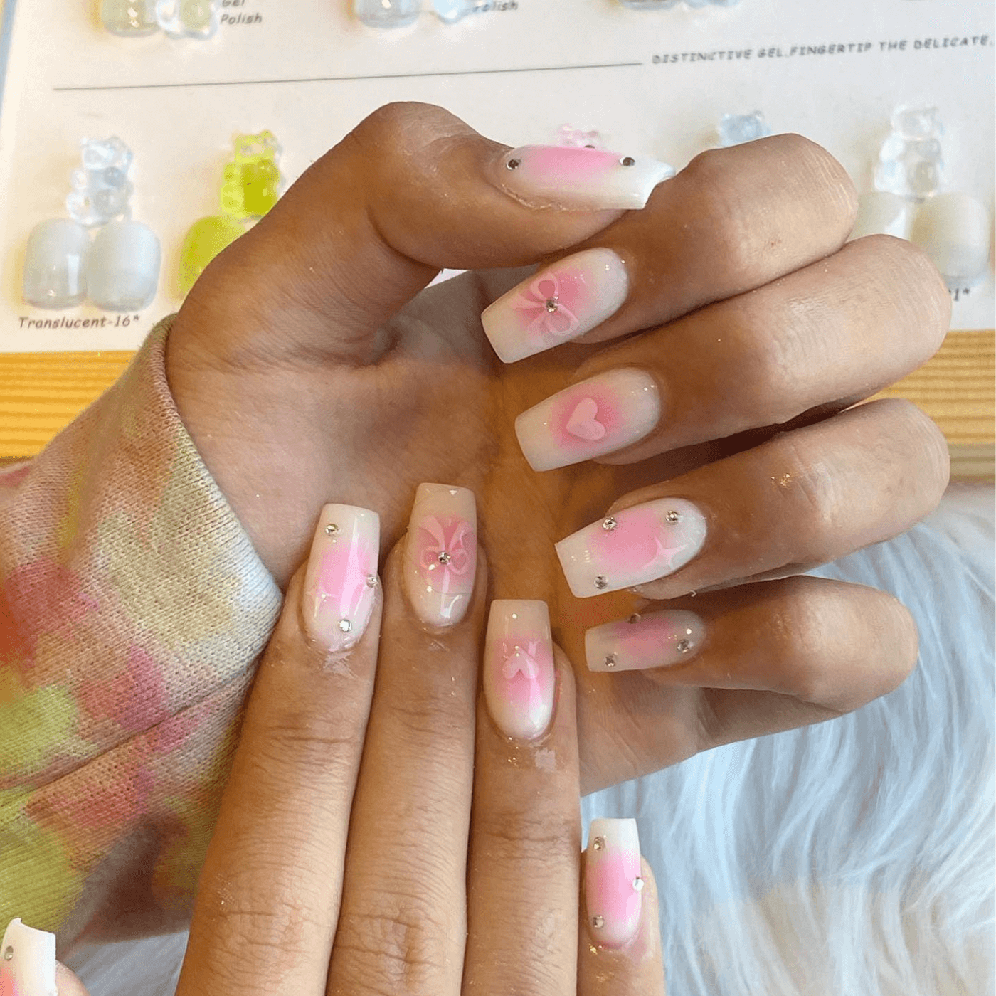 Ballerina Nails Medium Length with Designs