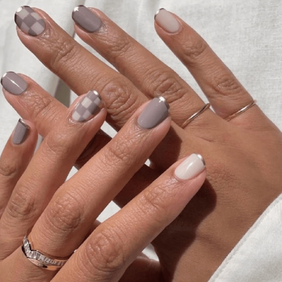 Metallic French Nails