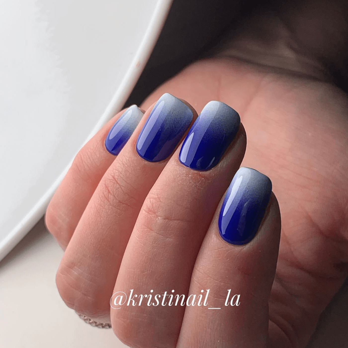 Blue ombre nails