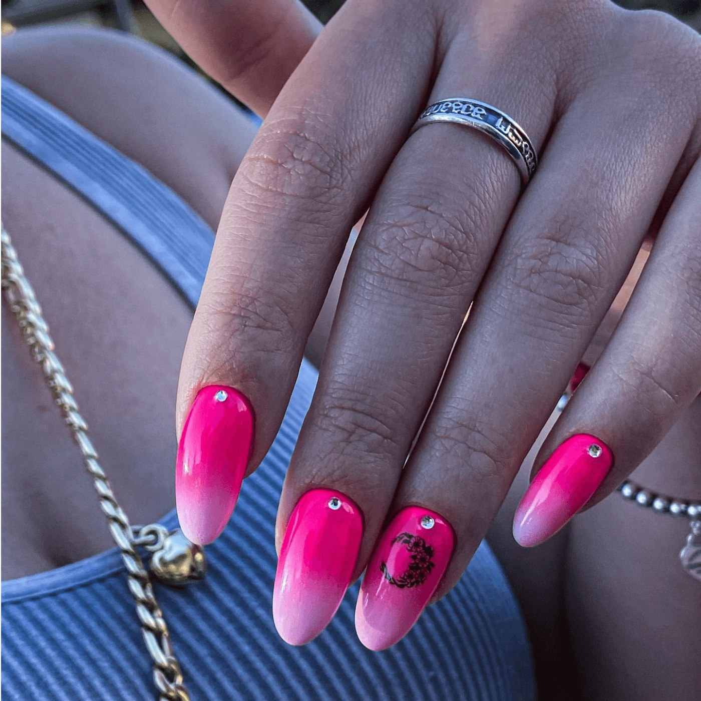 Pink ombre nails