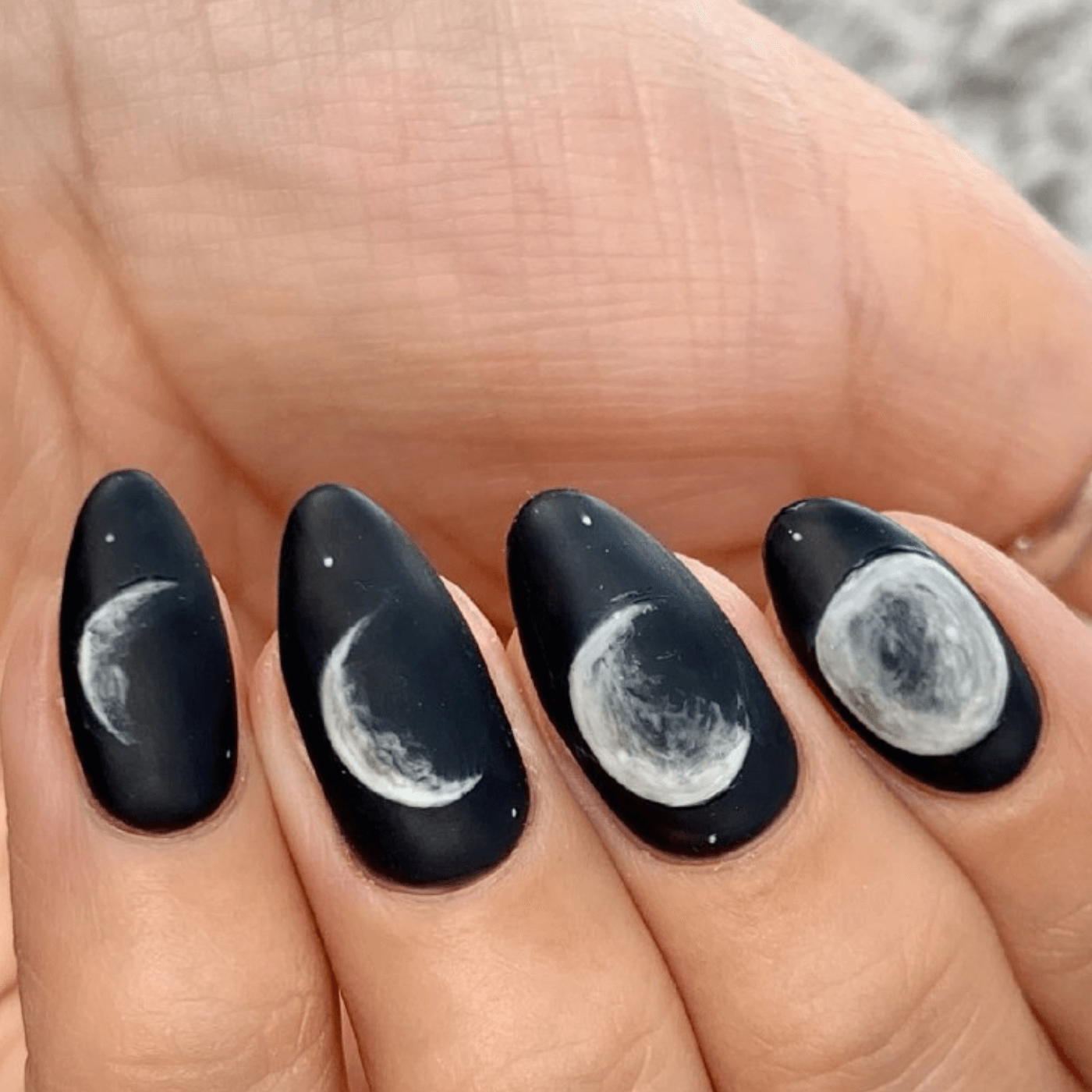 Matte Black Halloween Nails