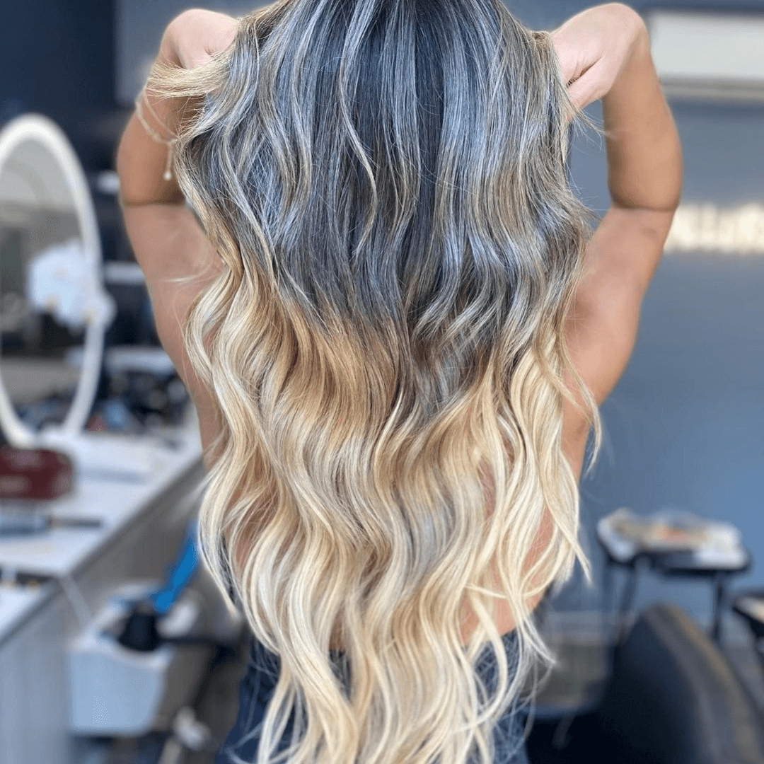 Beach waves with golden highlights 