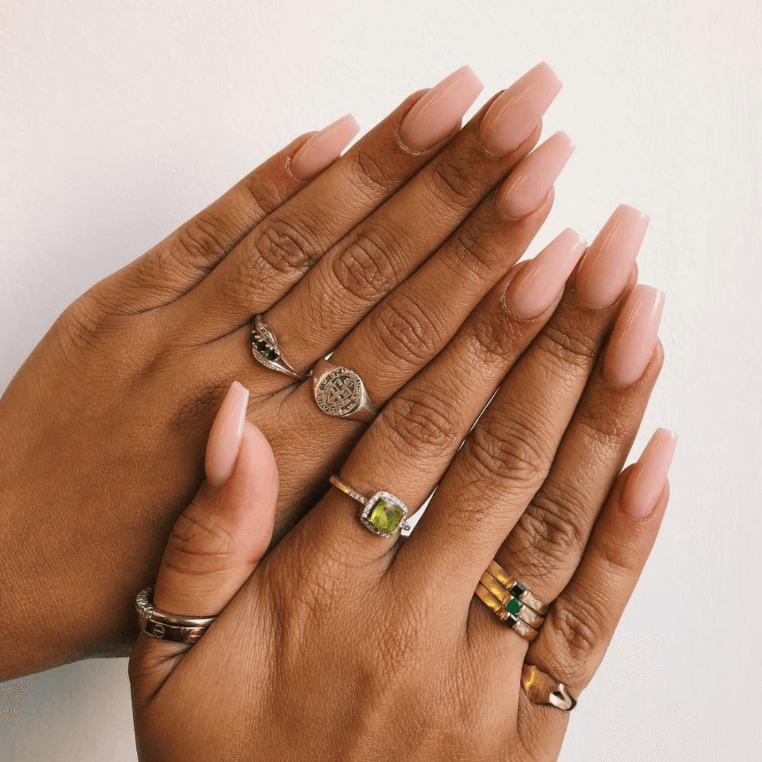 Nude Square Nails