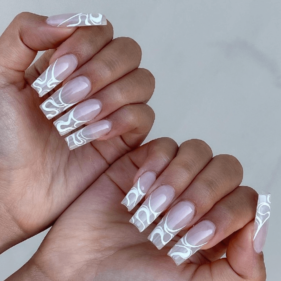 White Hybrid Nails