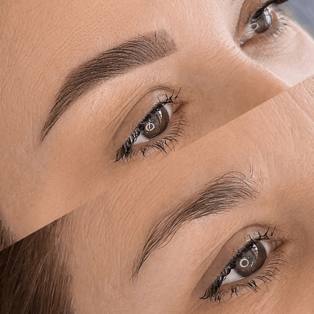 Eyebrow tinting before/after